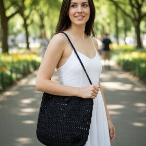 Handmade 100% Cotton Crochet Tote Bag New